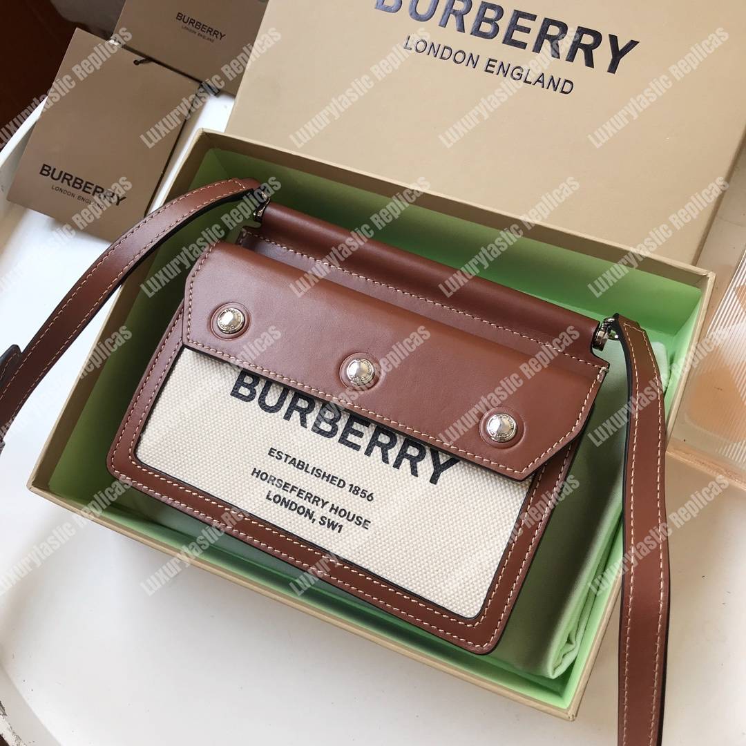 B**rry mini horseferry print title bag with pocket detail brown