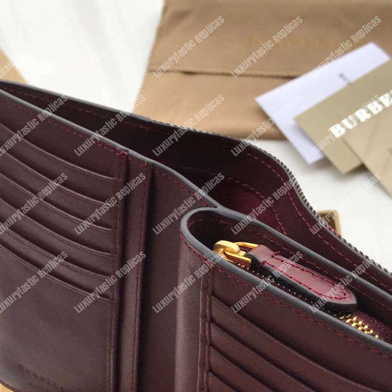B**rry house check and leather wallet dark brown