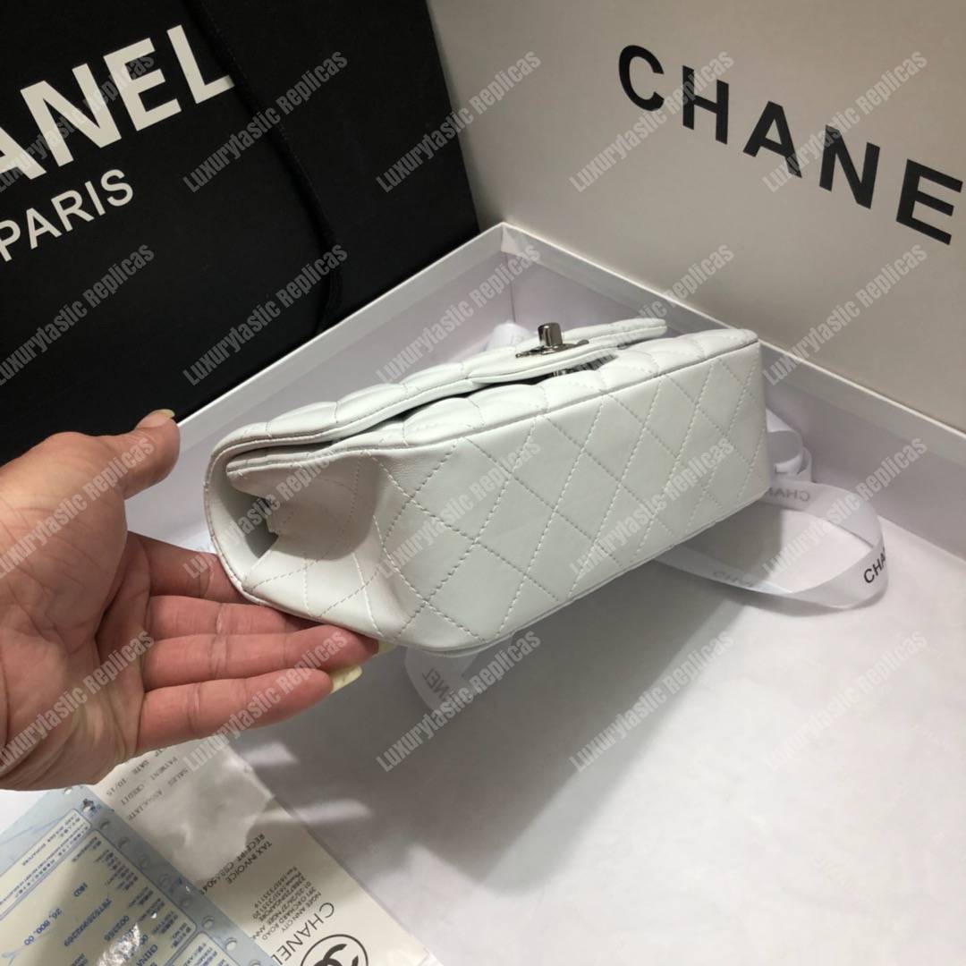 Ch*el mini flap bag white