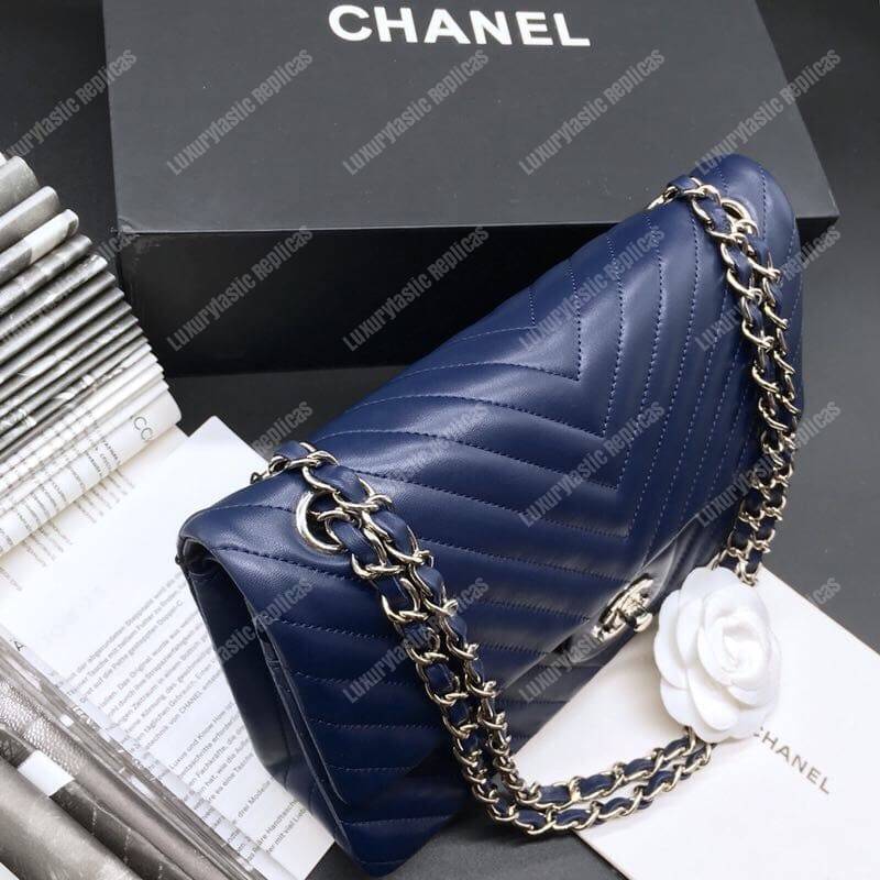 Ch*el classic medium handbag blue