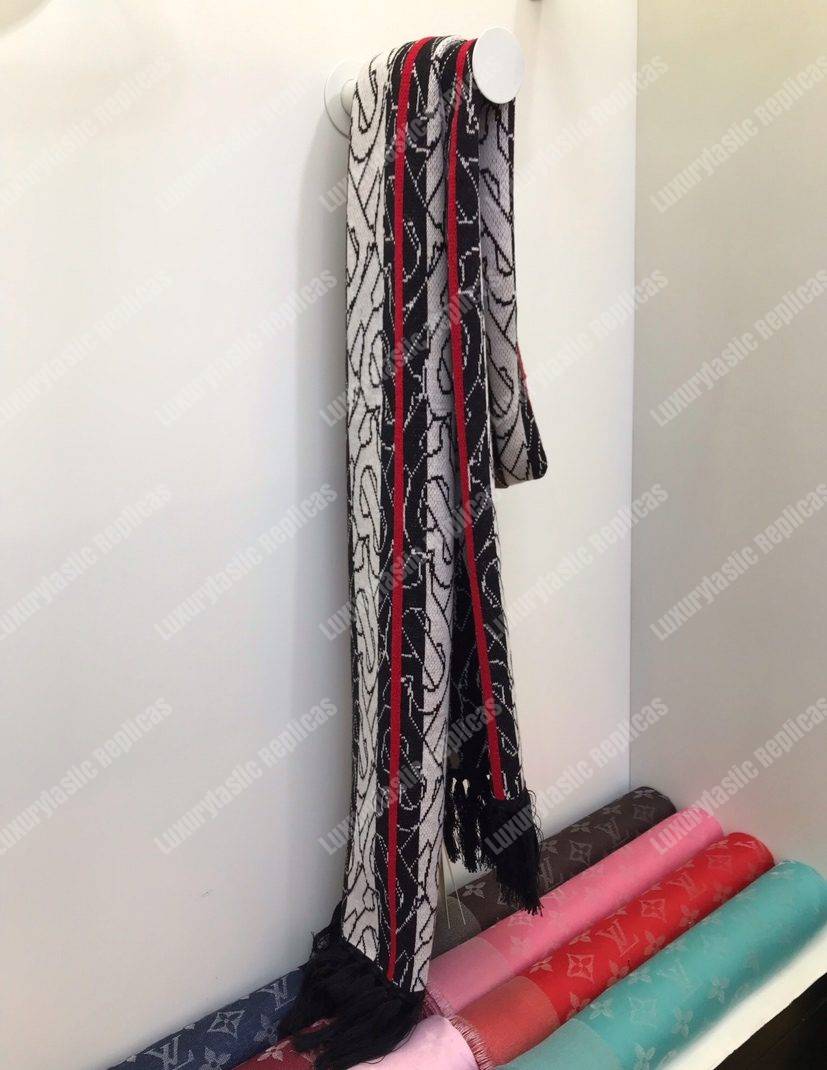 B**rry monogram stripe cashmere scarf