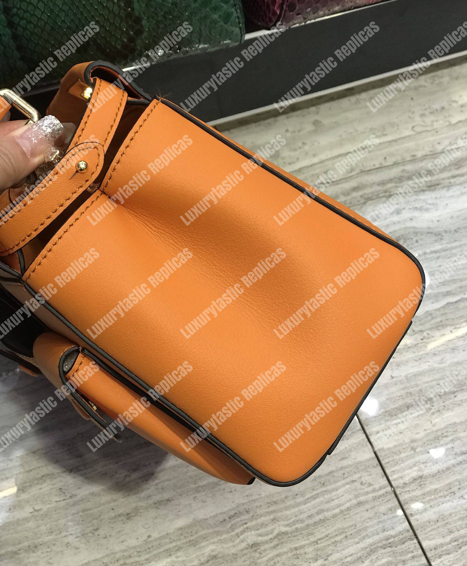 F**di peekaboo iconic mini orange leather bag