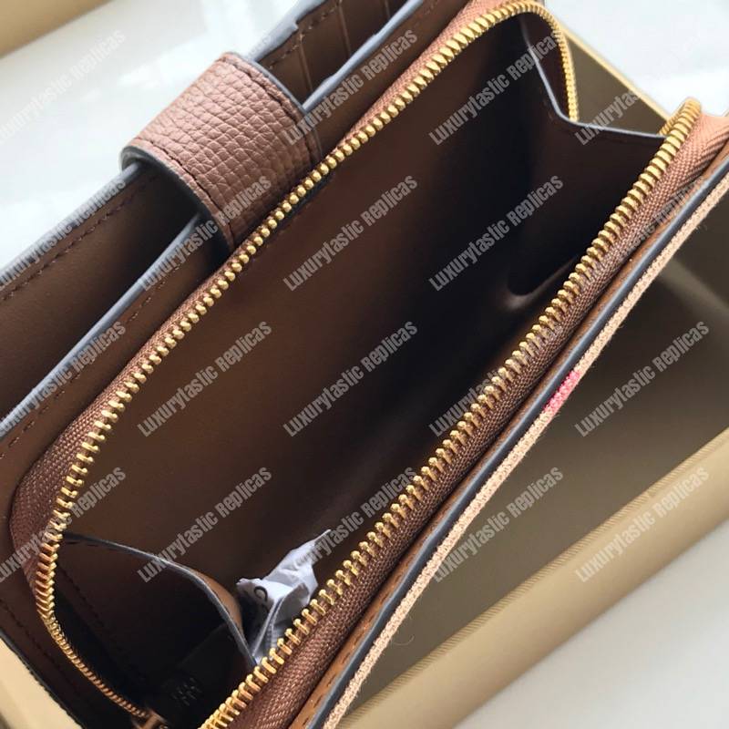 B**rry house check and leather wallet brown