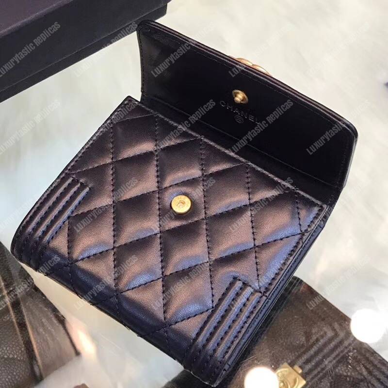 Ch*el boy small flap wallet black
