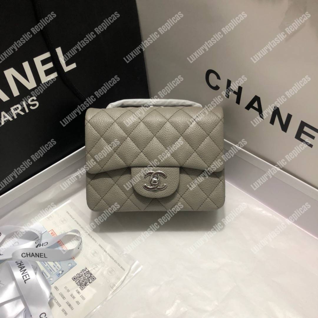 Ch*el mini flap bag grey