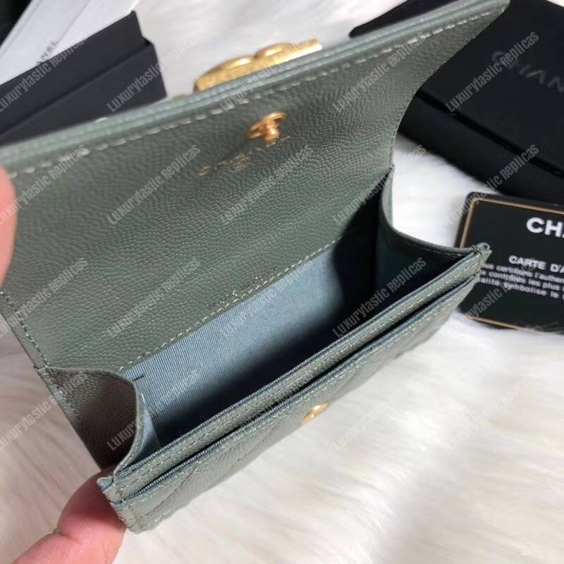 Ch*el boy small flap wallet grey