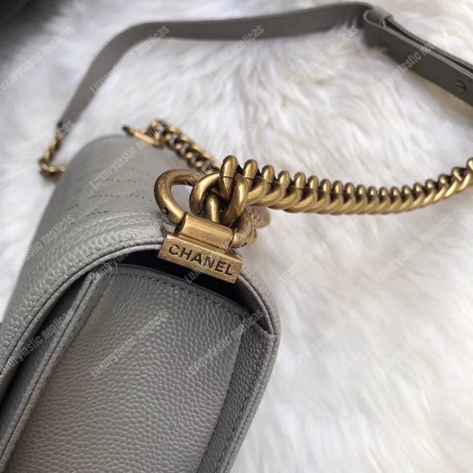 Ch*el boy medium handbag grey