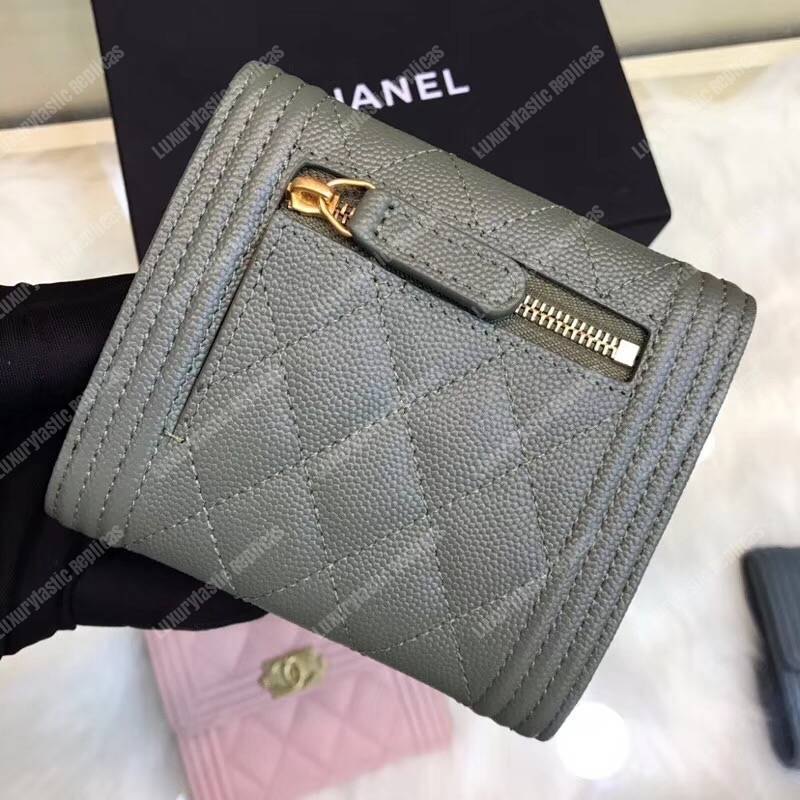 Ch*el boy small flap wallet grey