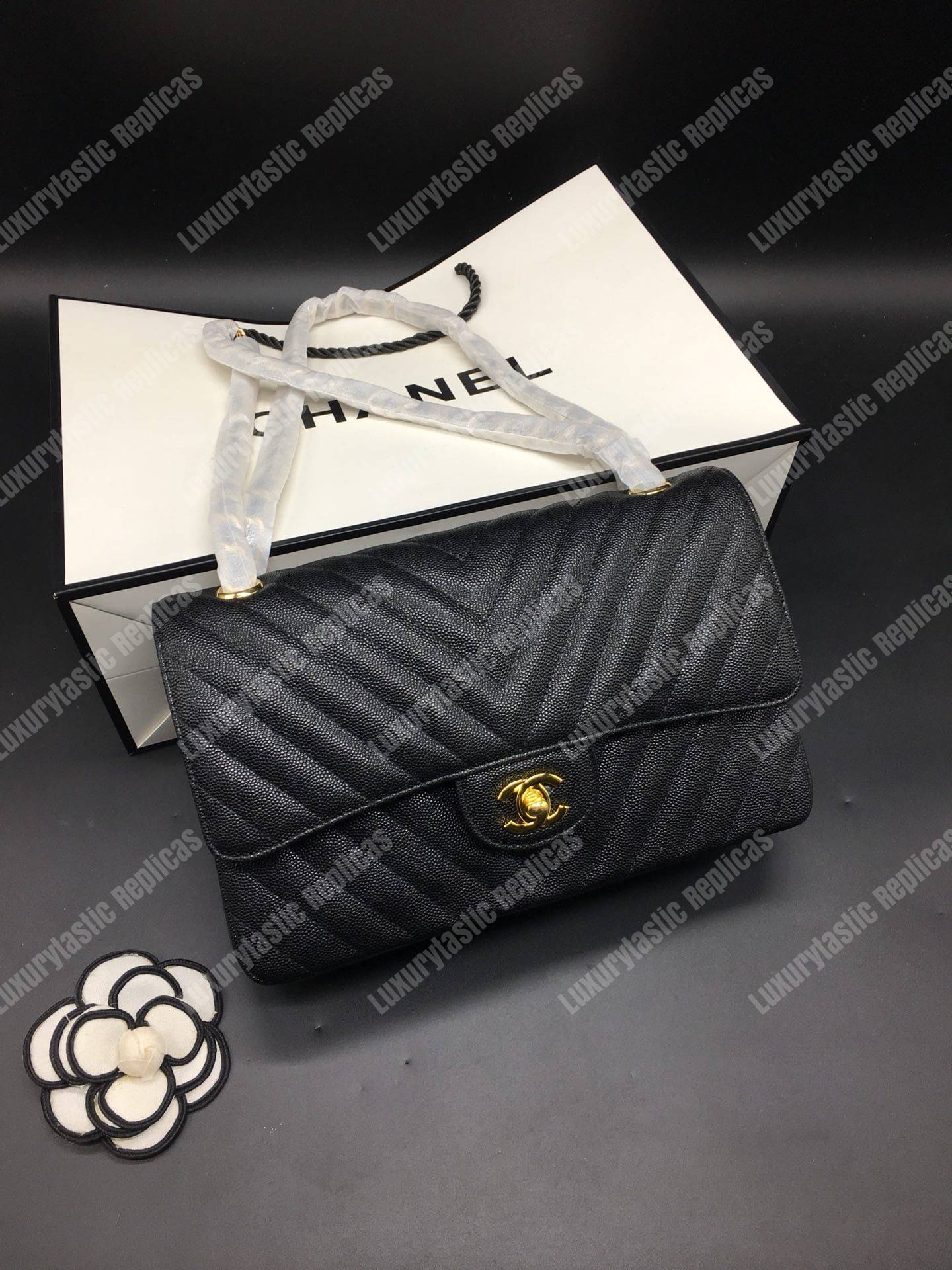 Ch*el classic medium handbag black