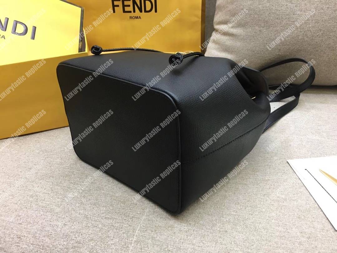 F**di black leather backpack