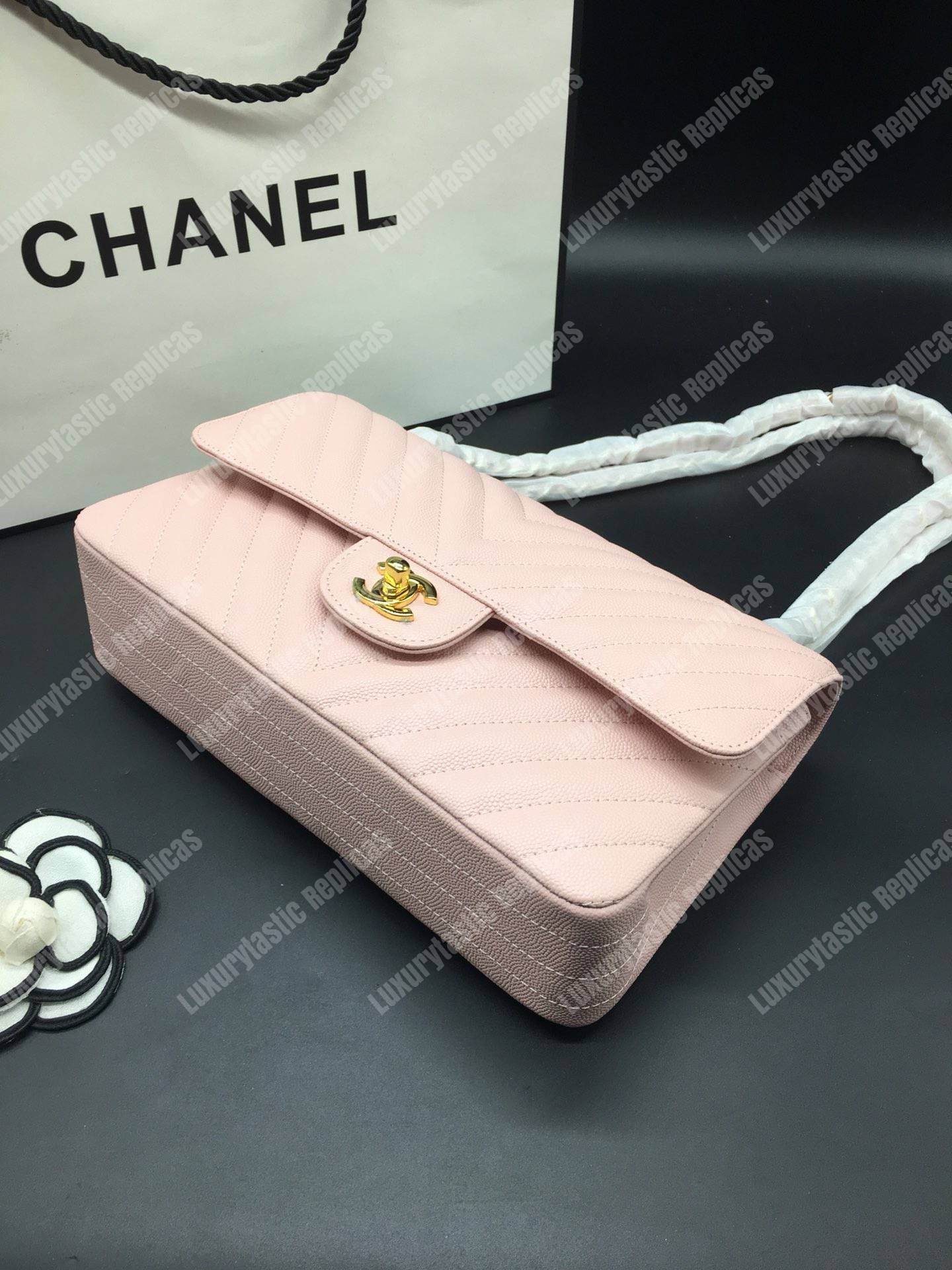 Ch*el classic medium handbag pink