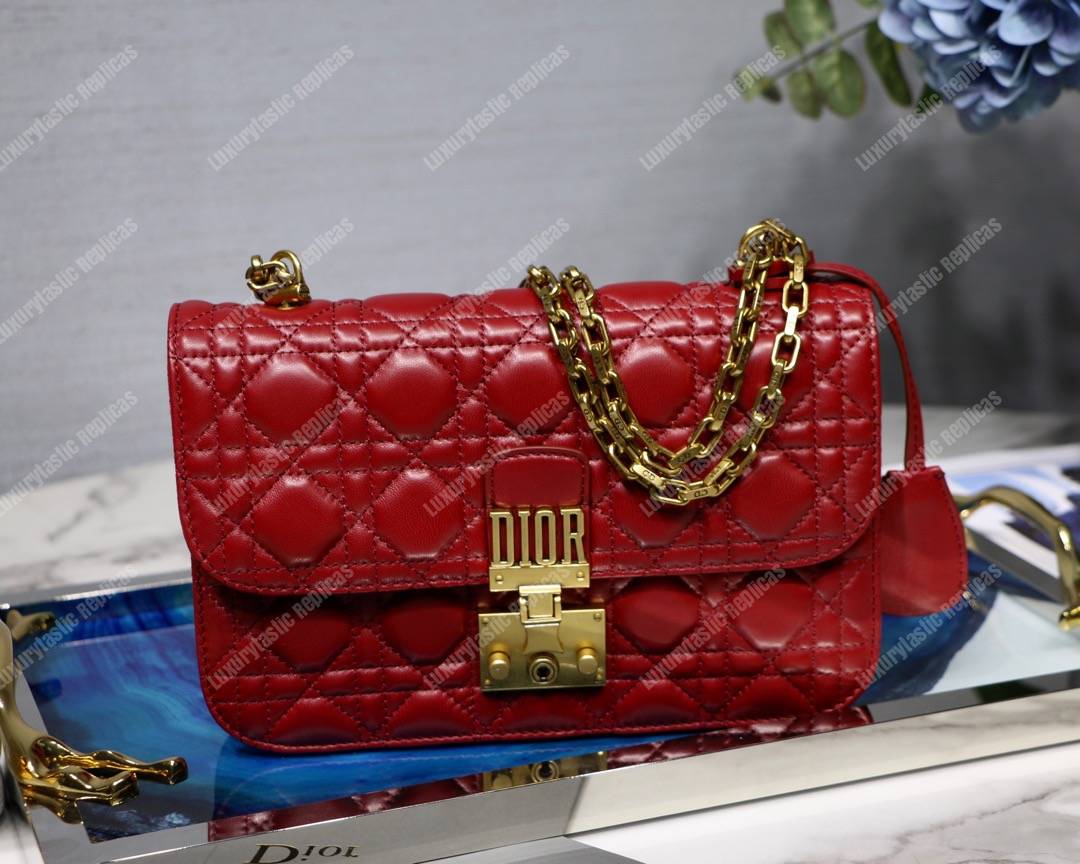 D*or lambskin D*oraddict flap bag burgundy
