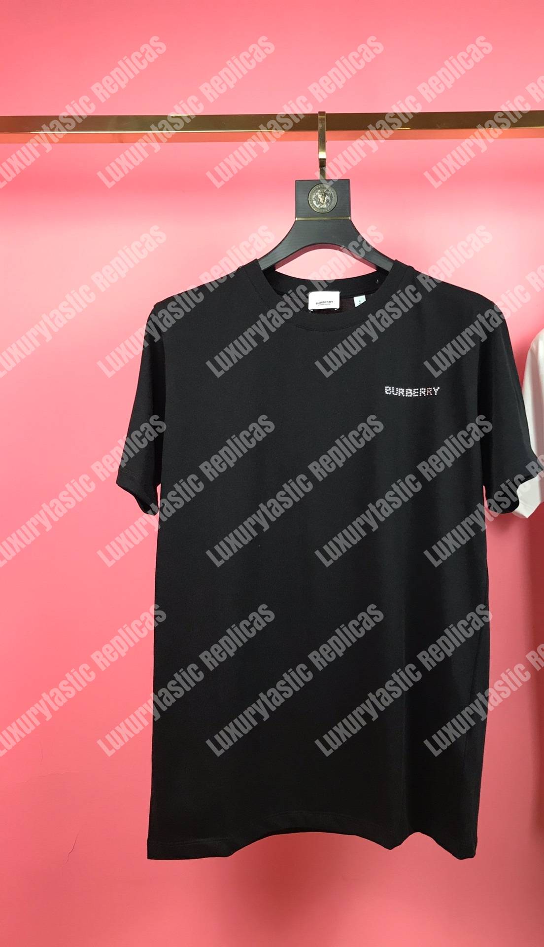 B**rry crystal monogram motif cotton oversized t-shirt black