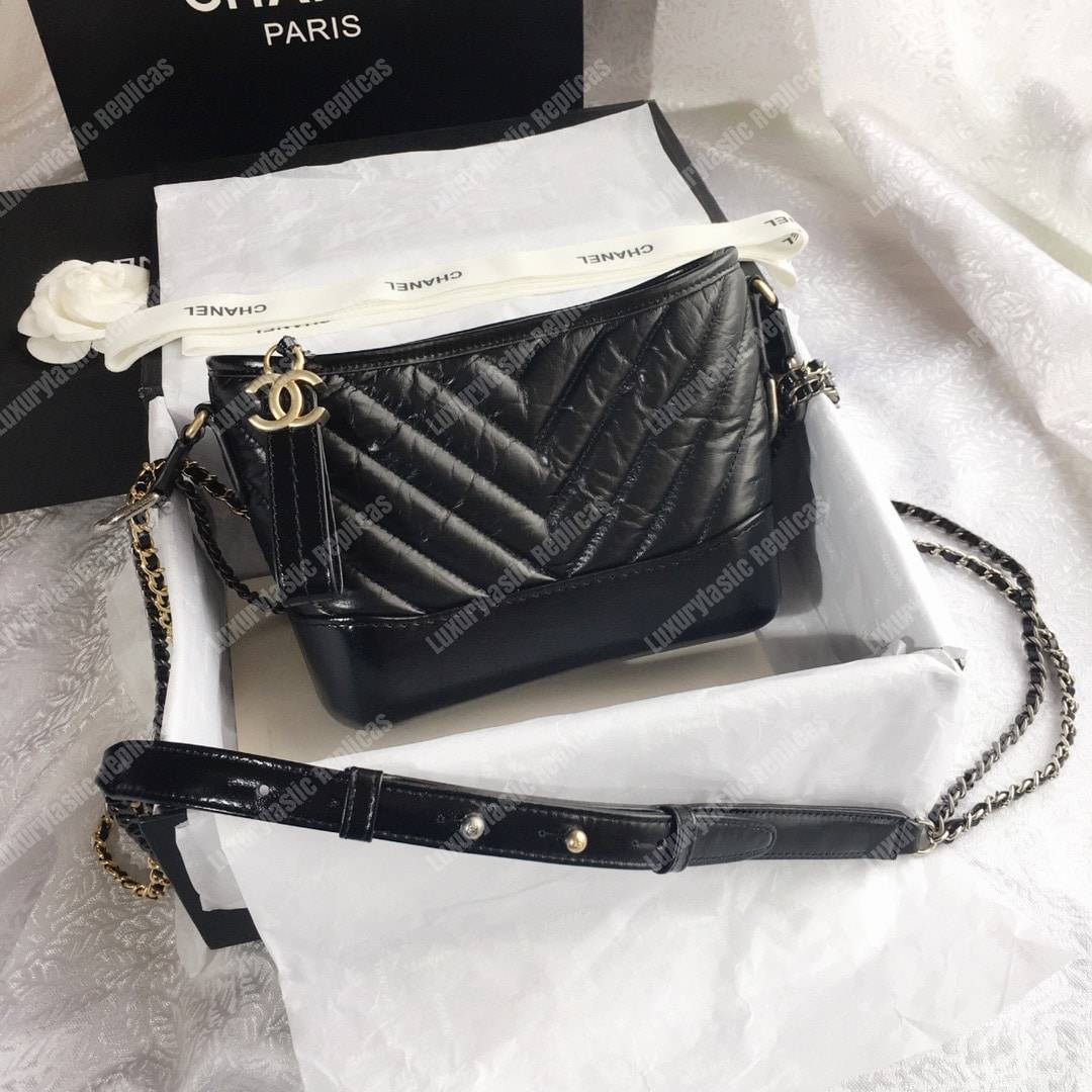 Ch*el’s gabrielle small hobo bag black