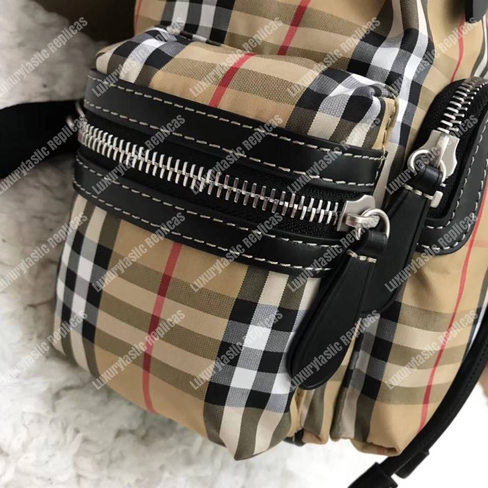 B**rry the medium rucksack in vintage check nylon