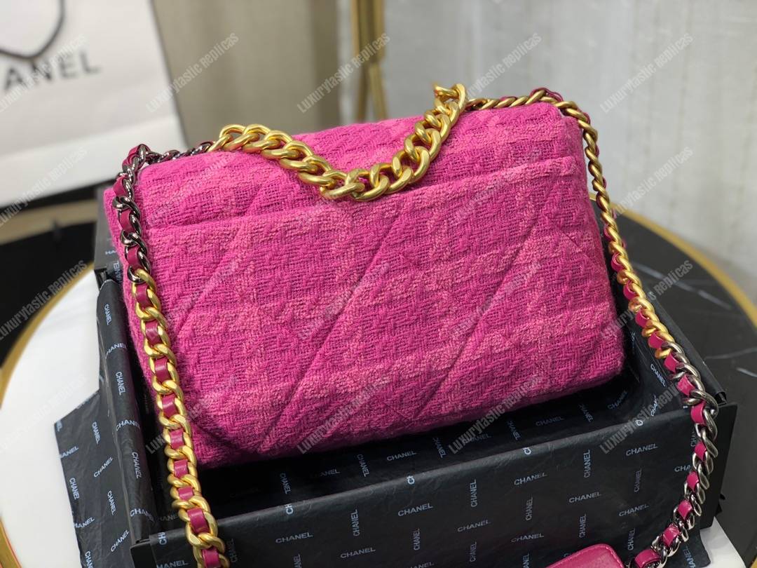 Ch*el 19 large flap bag fuchia