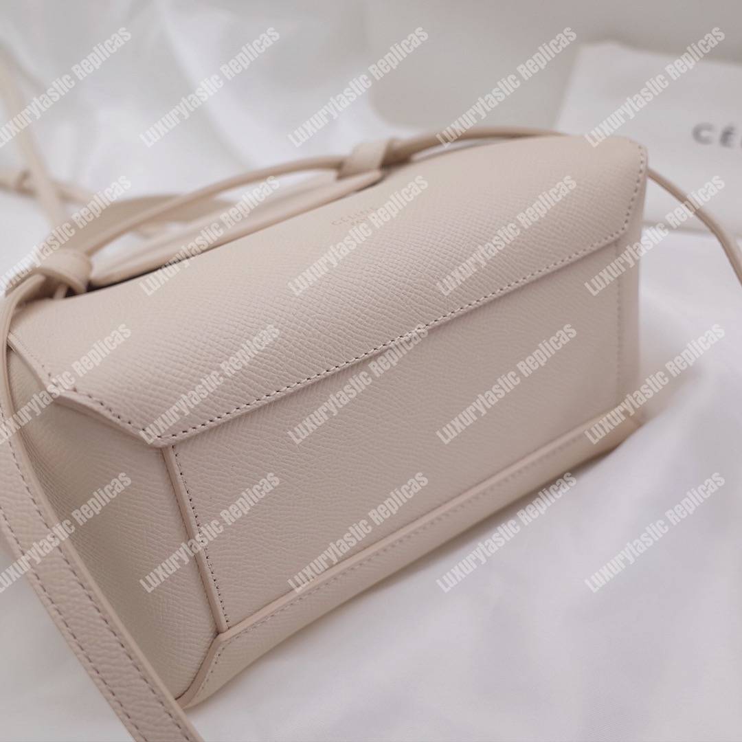 Ce**e nano belt bag in grained calfskin pale pink
