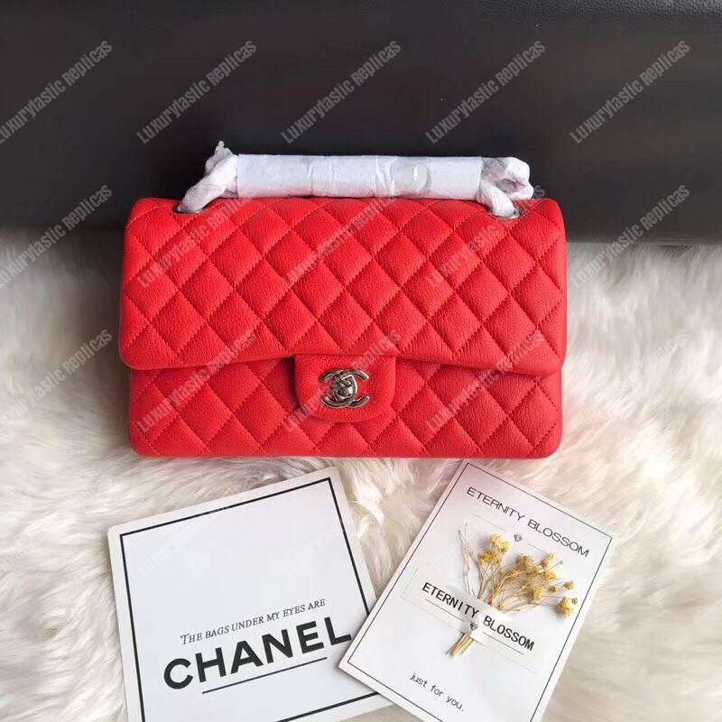 Ch*el medium classic handbag red