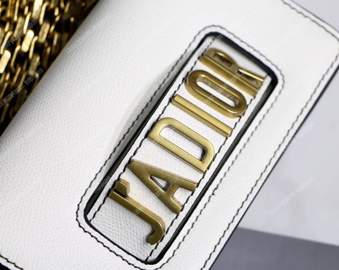 mini j’aD*or calfskin flap bag off-white