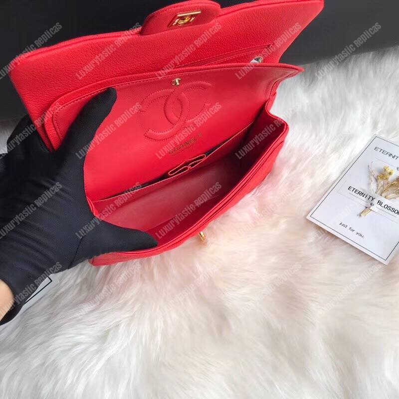 Ch*el medium classic handbag red