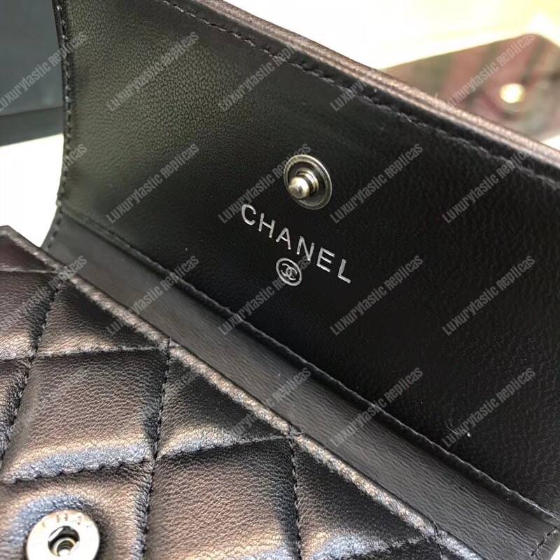 Ch*el boy small flap wallet black