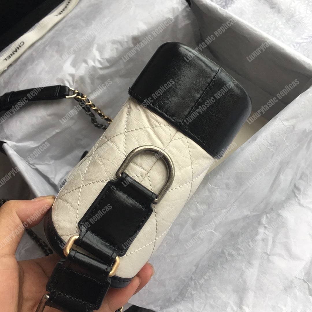 Ch*el’s gabrielle small hobo bag white