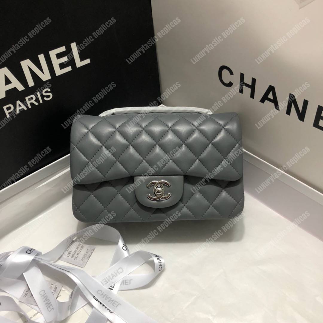 Ch*el mini flap bag dark grey