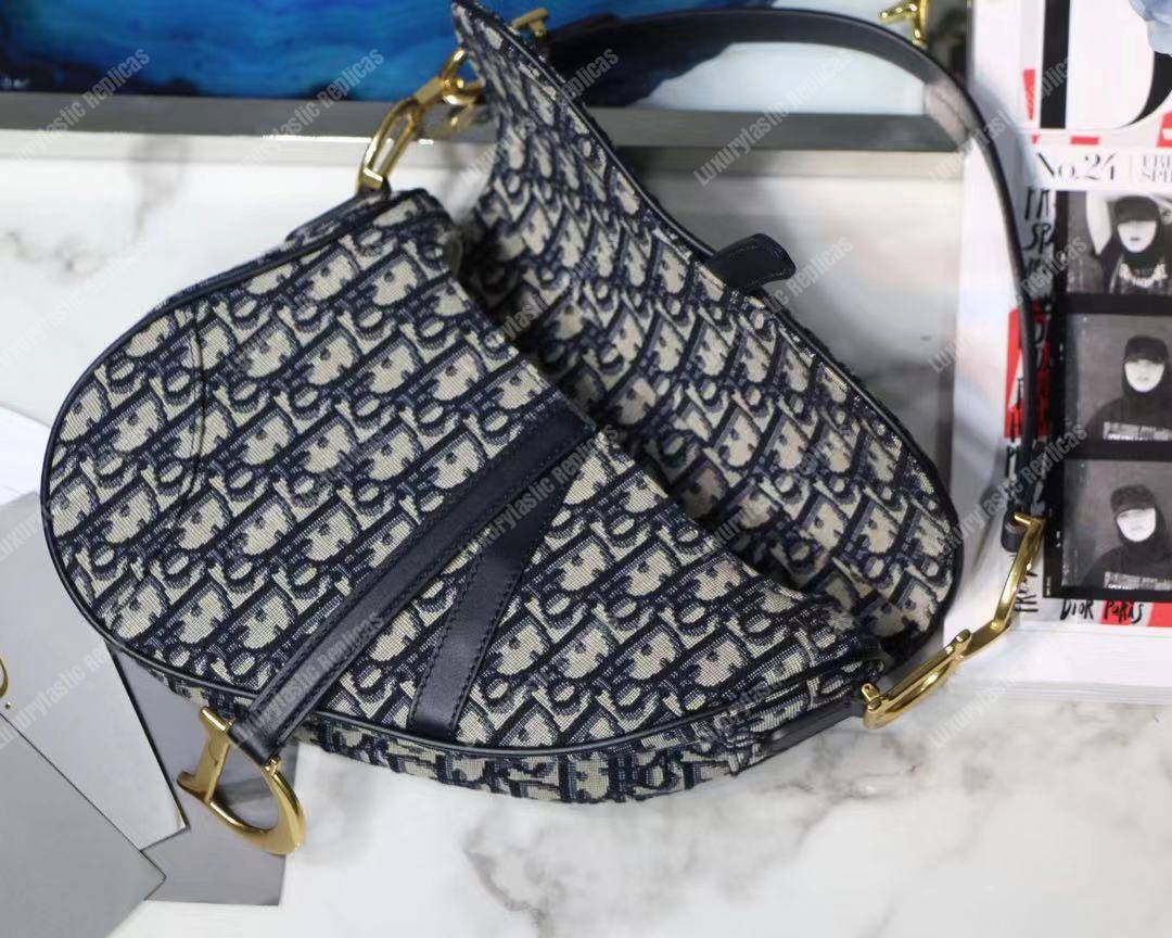 D*or blue oblique saddle bag