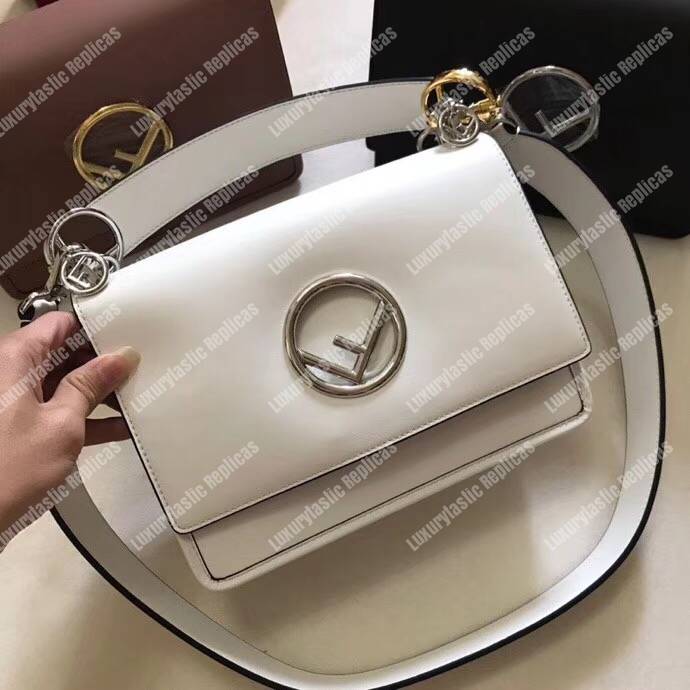 F**di kan i f white leather bag