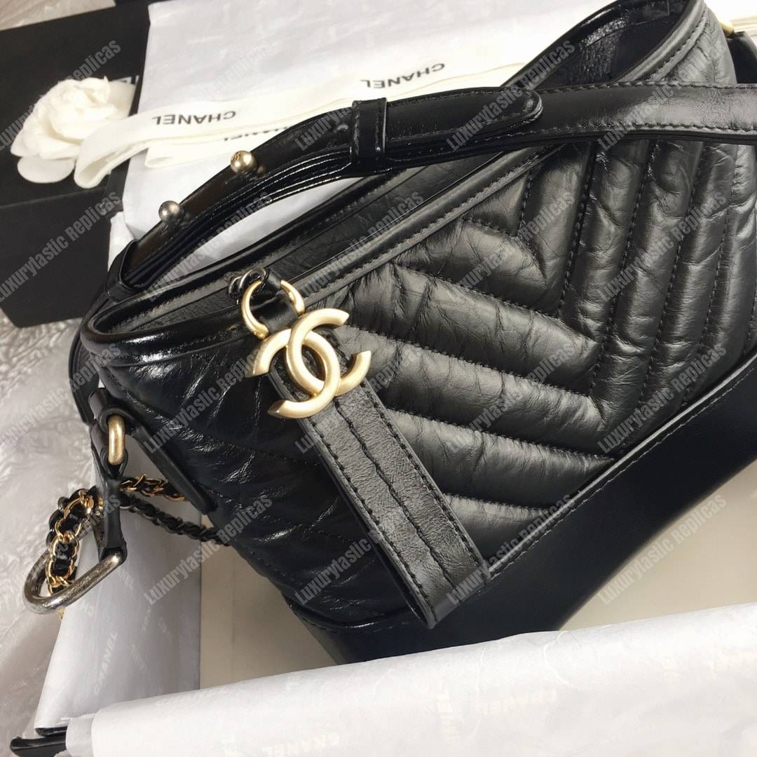 Ch*el’s gabrielle small hobo bag black