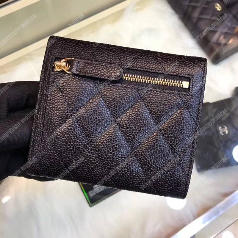 Ch*el classic small flap wallet black