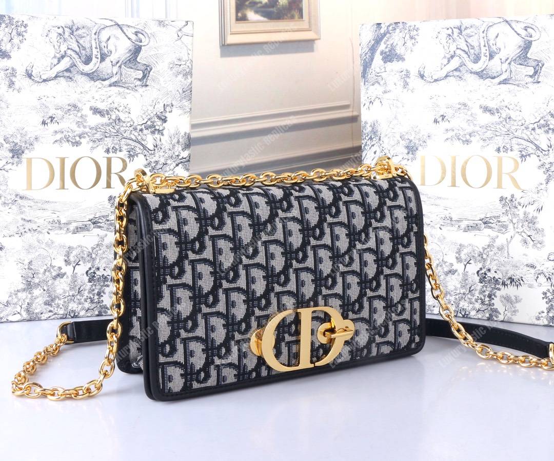 D*or 30 montaigne bag in blue oblique canvas