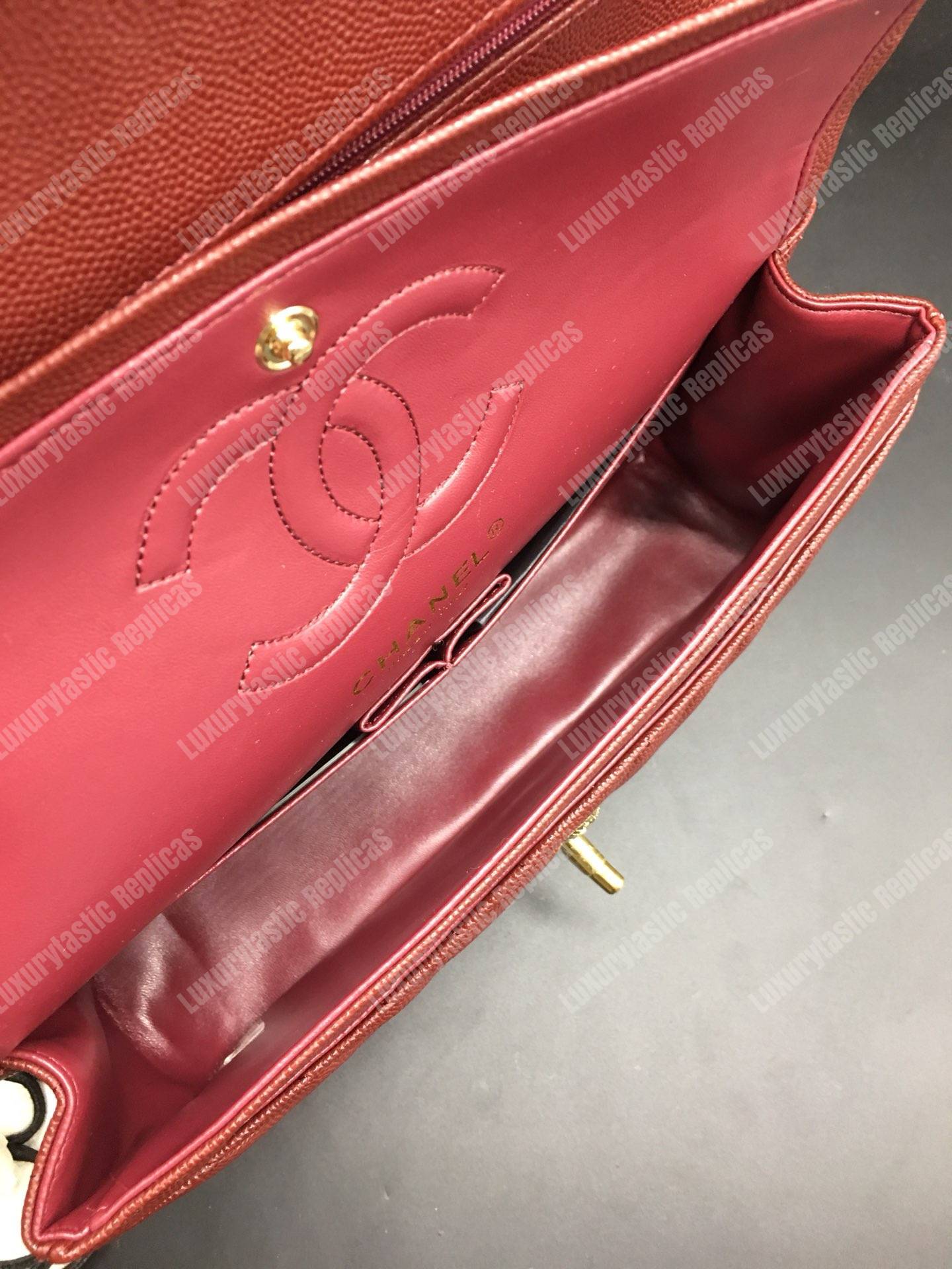 Ch*el classic medium handbag burgundy