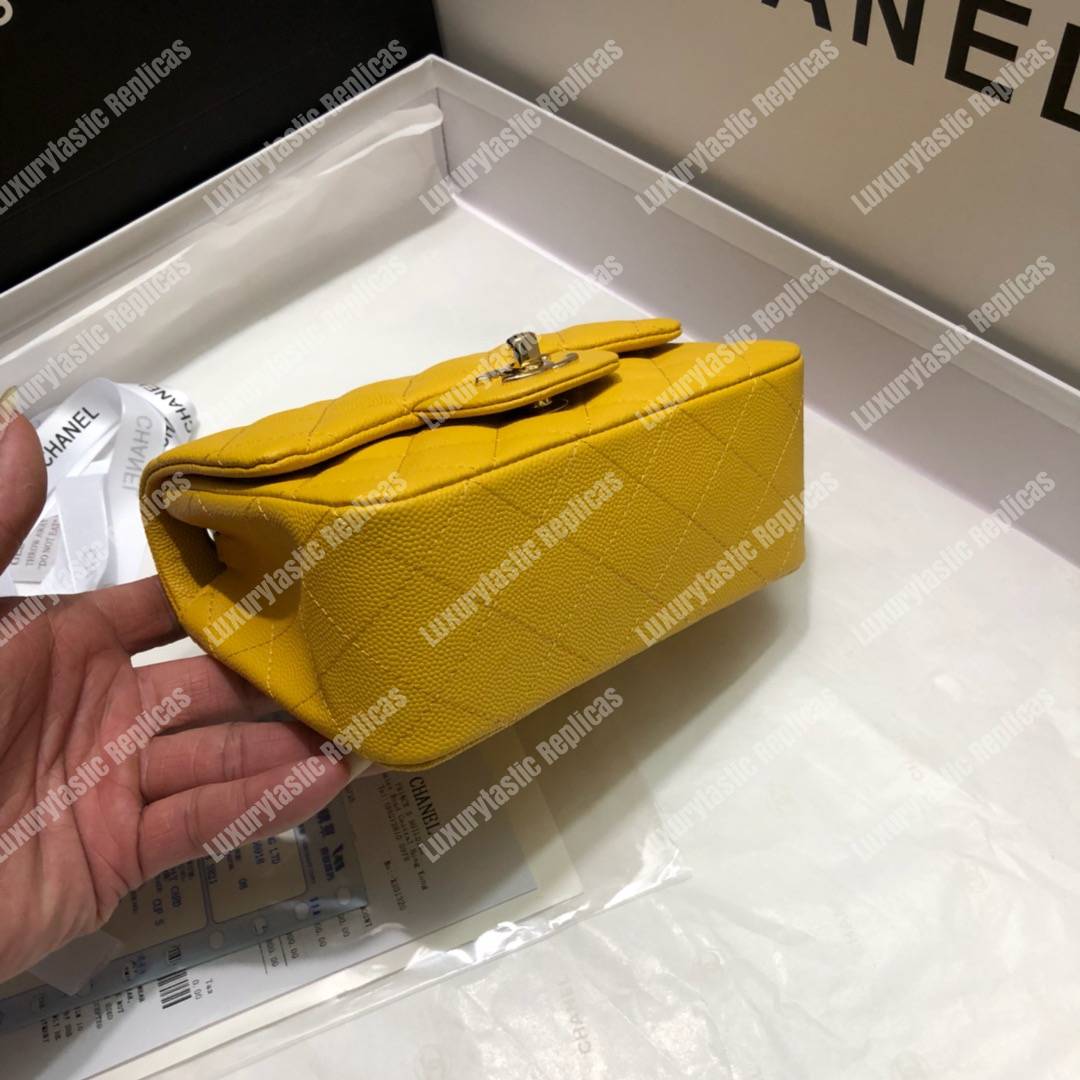 Ch*el mini flap bag yellow