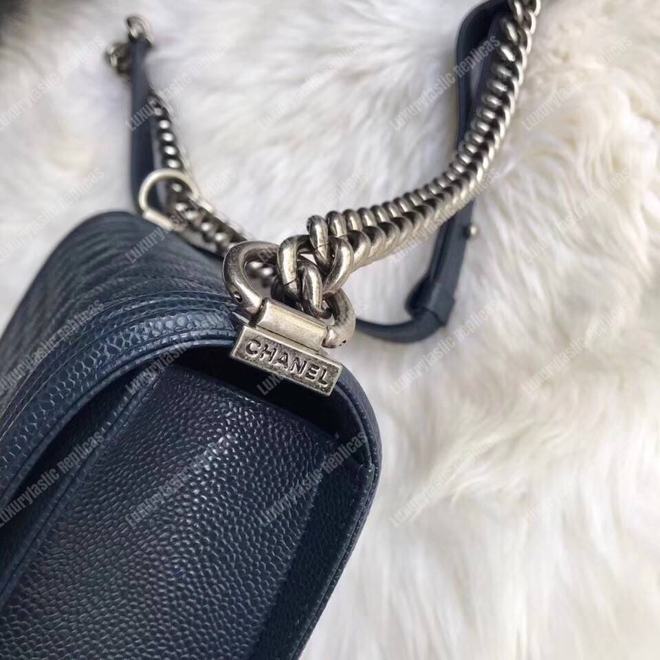 Ch*el boy medium handbag blue