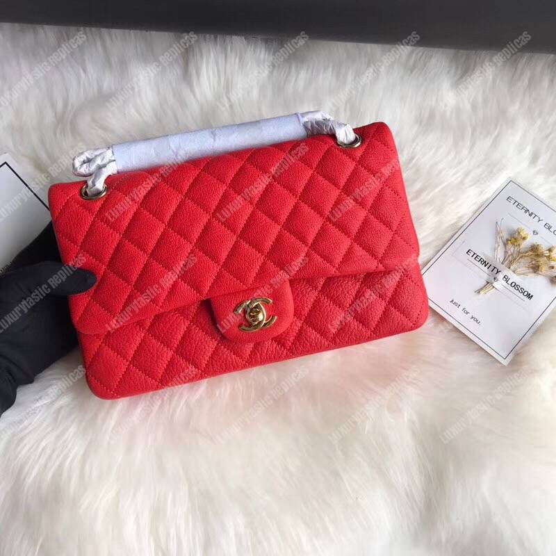 Ch*el medium classic handbag red