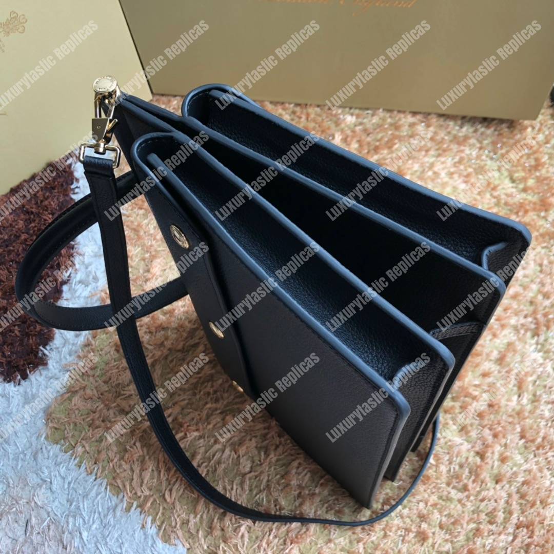 B**rry small leather title bag with pocket detail black