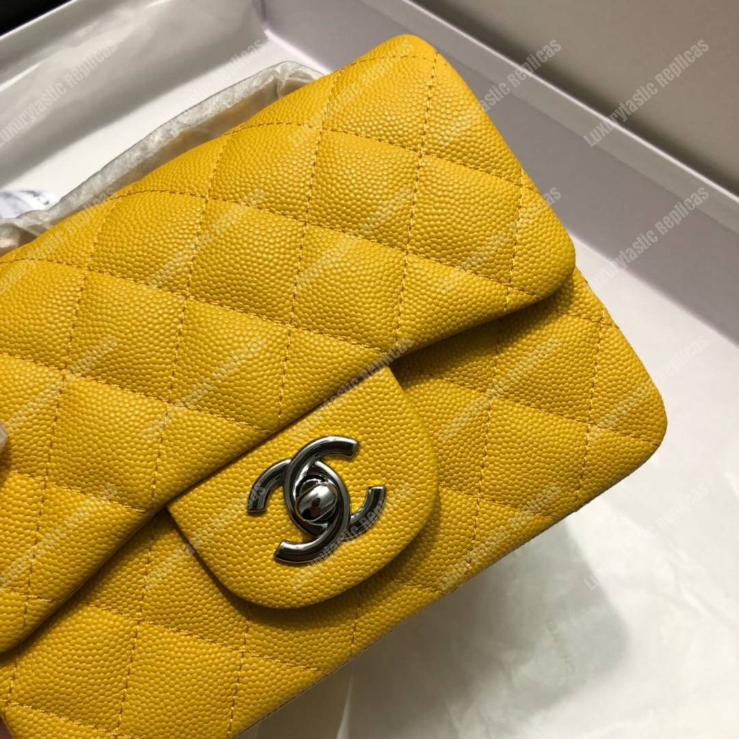 Ch*el mini flap bag yellow