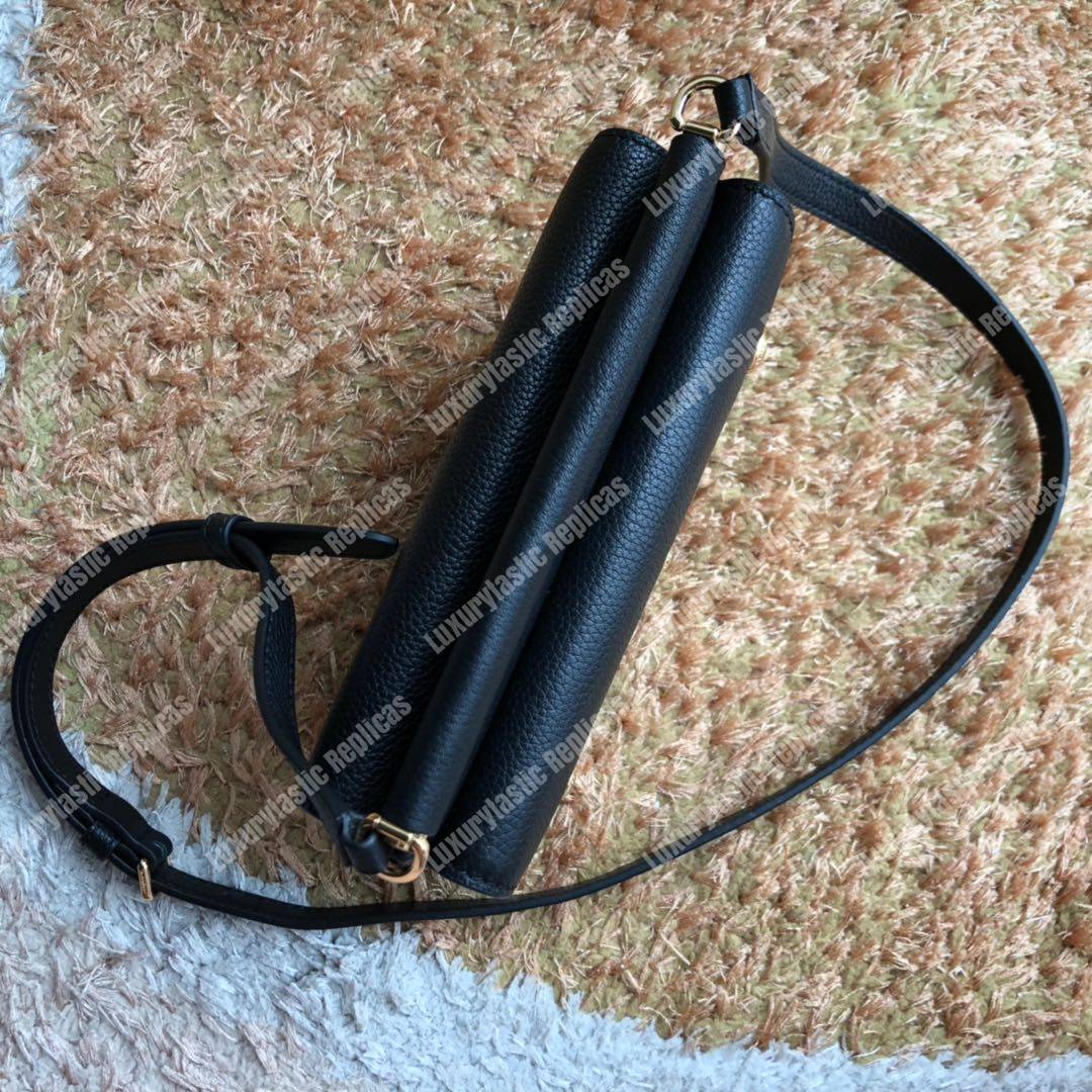 B**rry mini leather title bag with pocket detail black