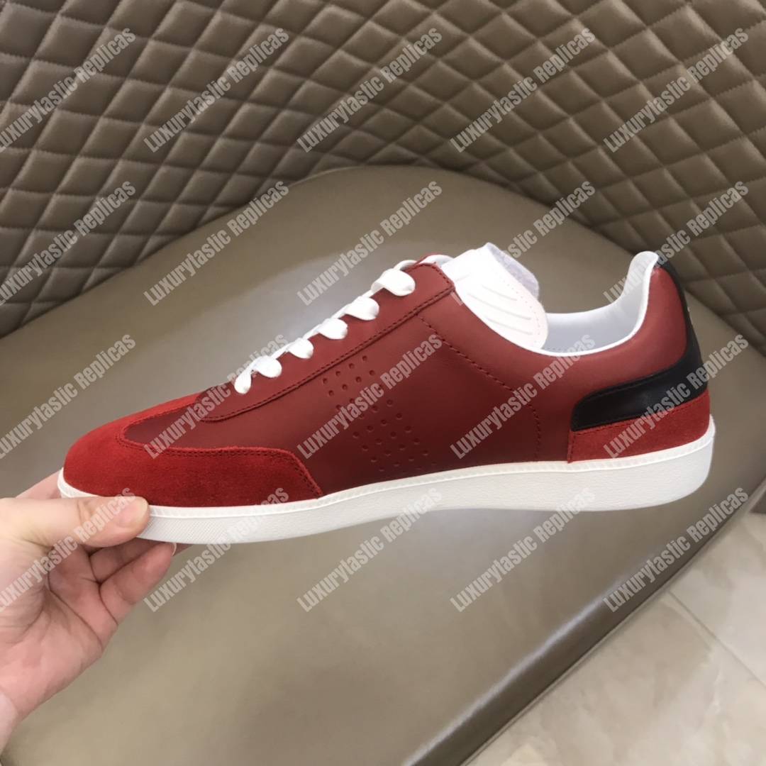 D*or “b01” sneaker red suede calfskin & red smooth calfskin