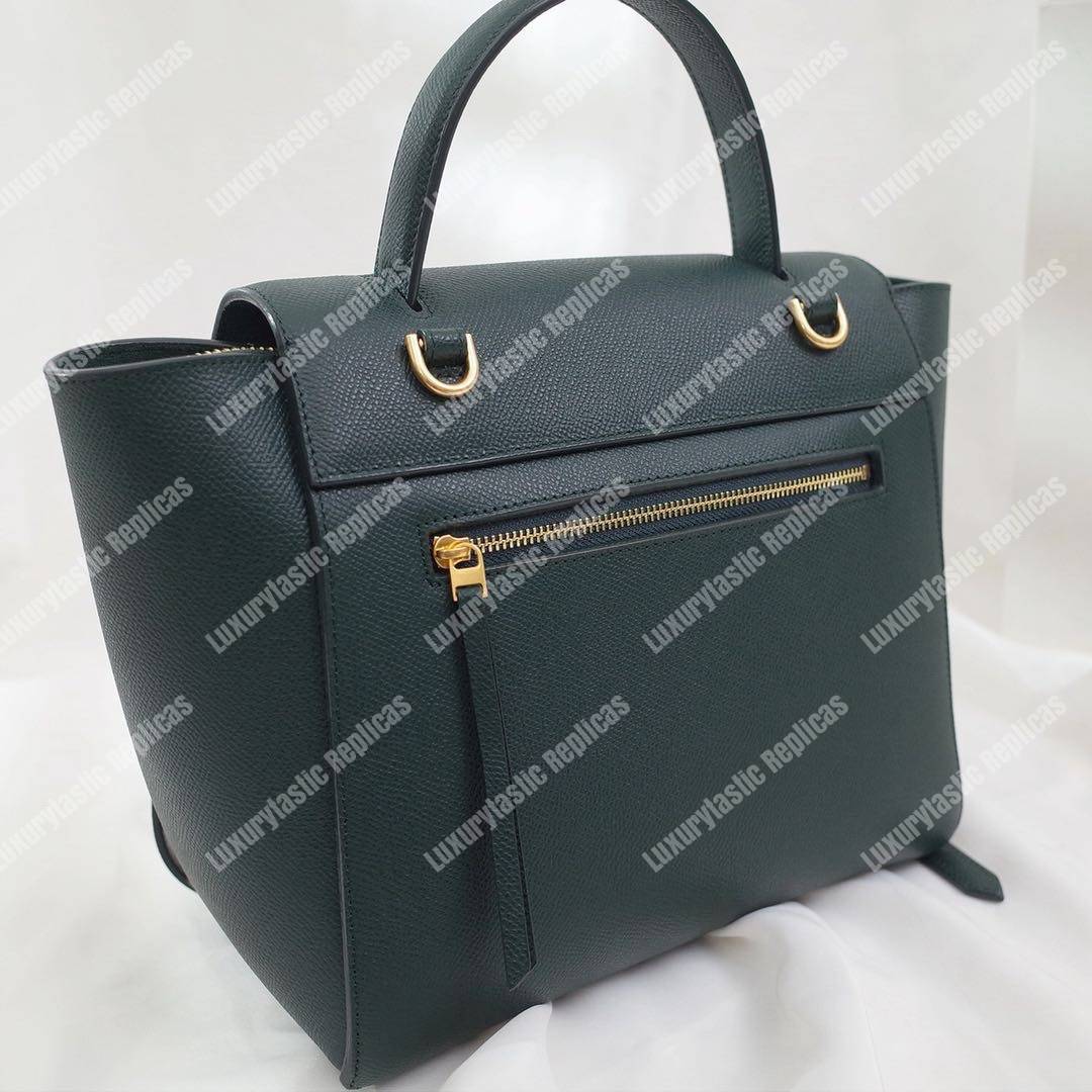 Ce**e micro belt bag in grained calfskin amazone
