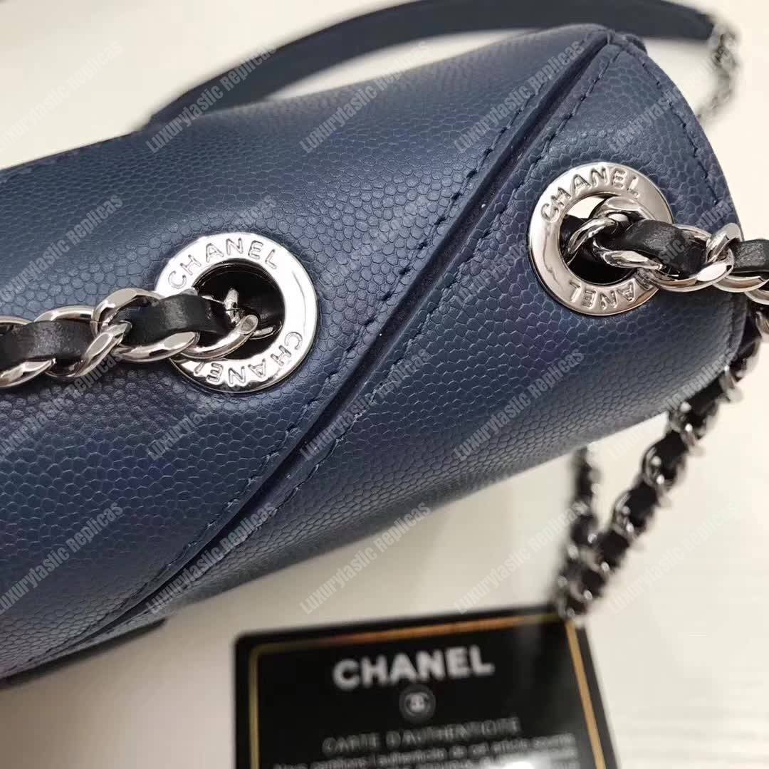 Ch*el medium flap bag blue