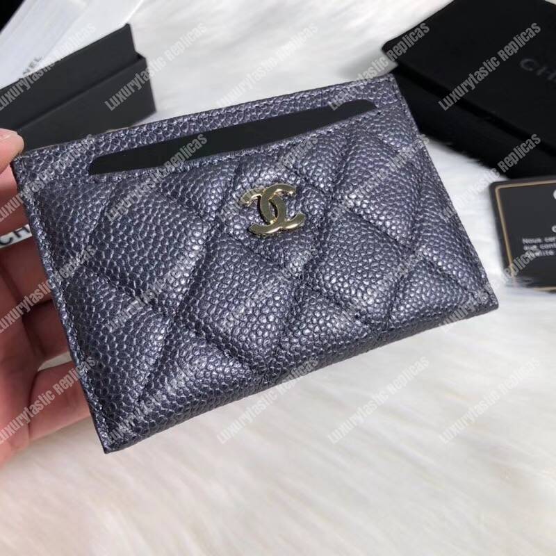 Ch*el classic card holder purple