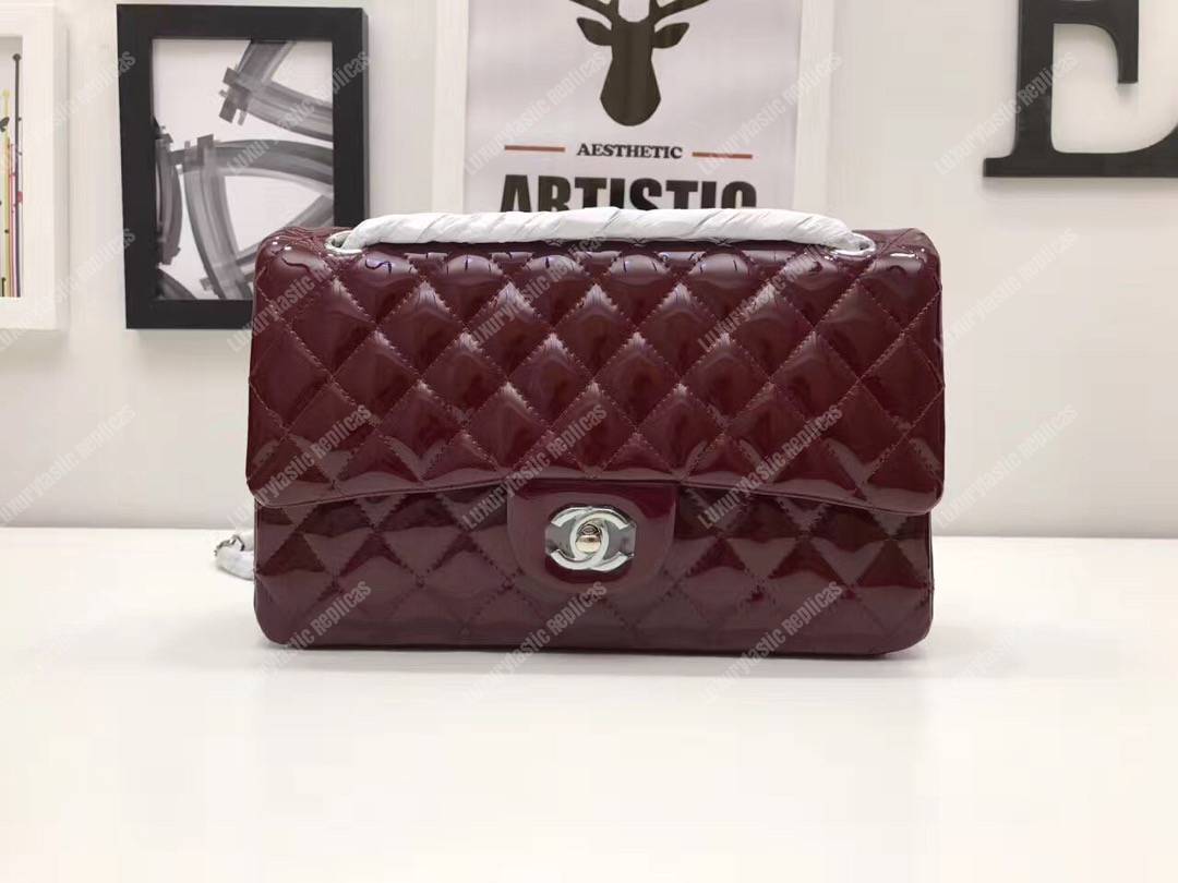 Ch*el classic medium flap bag burgundy