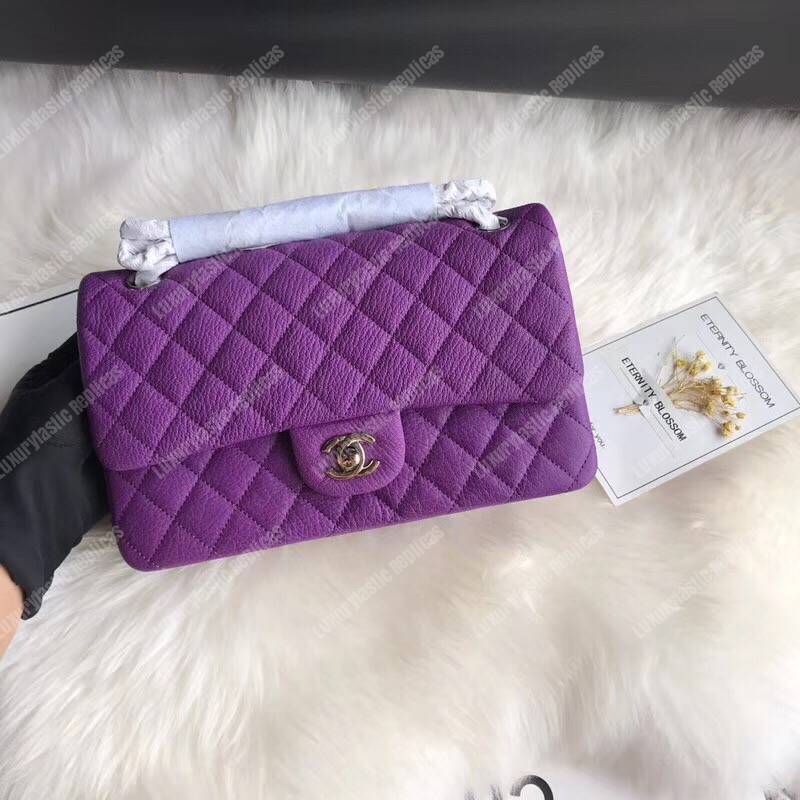Ch*el medium classic handbag purple