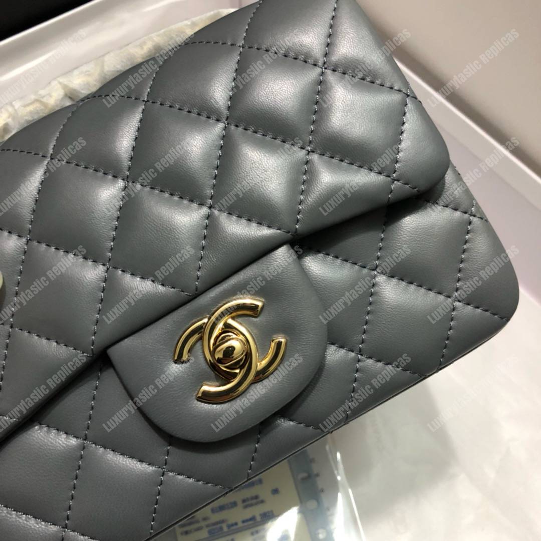 Ch*el mini flap bag dark grey
