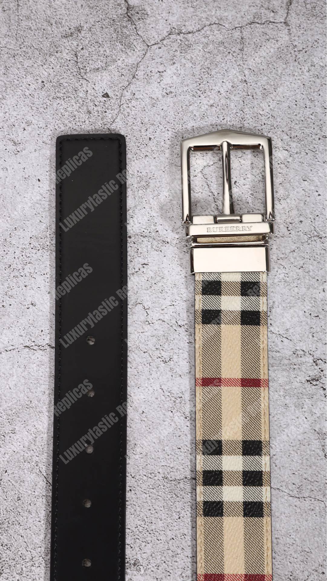 B**rry reversible vintage check leather belt