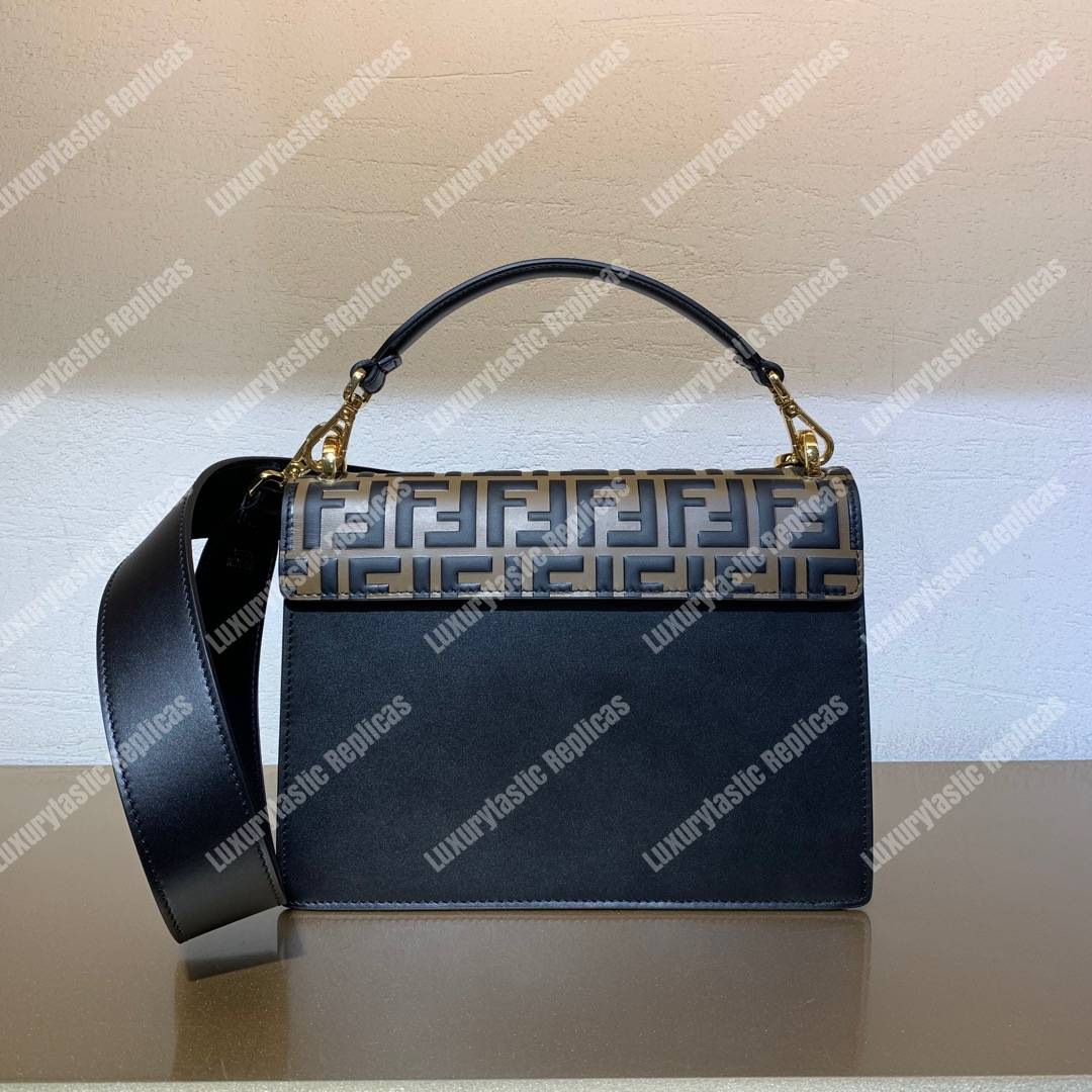 F**di kan u black leather bag