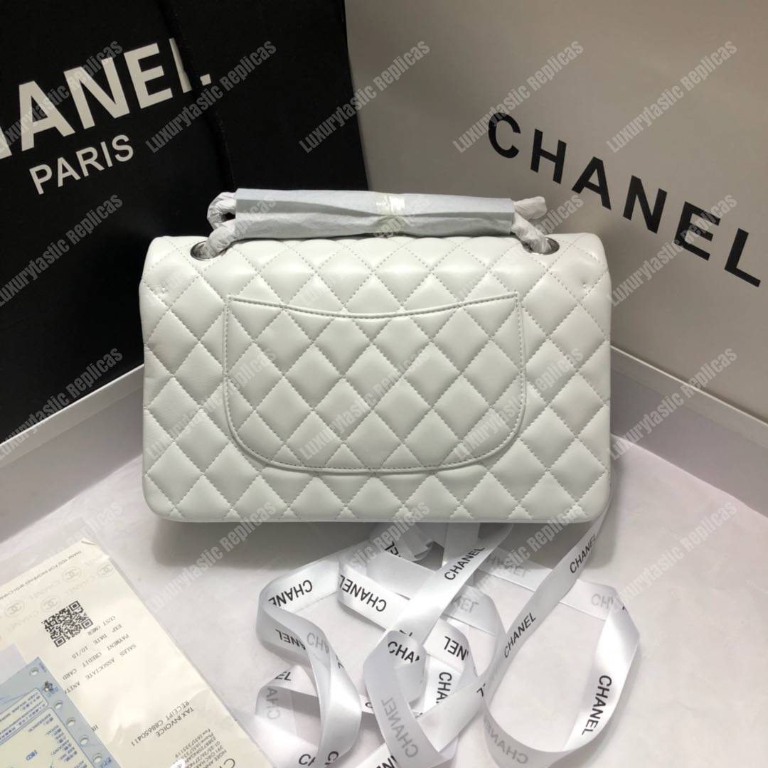 Ch*el medium classic handbag white