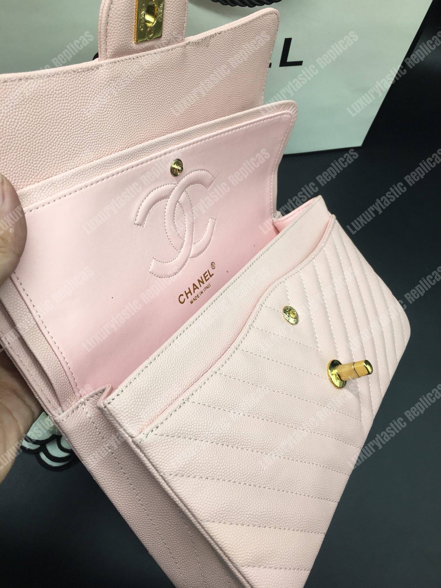 Ch*el classic medium handbag pink